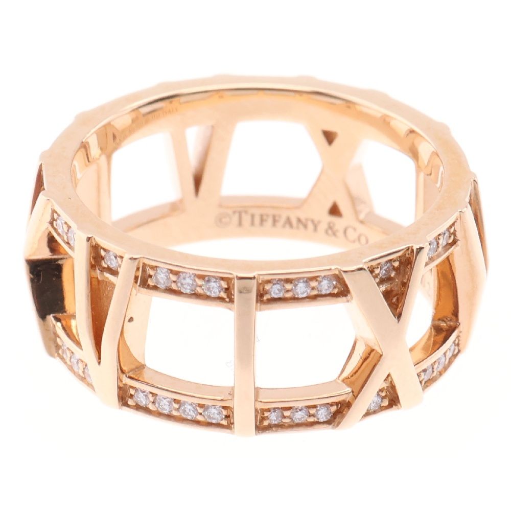 TIFFANY-Co ティファニー アトラス オープン リング ダイヤモンド Au750 D0.21ct 13 指輪 ピンクゴールド アクセサリー ジュエリー