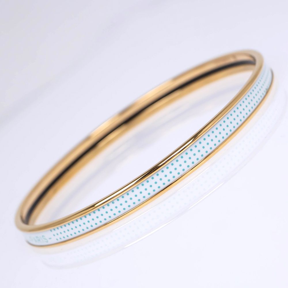 エルメス エナメル ブレスレット ユニ ゴールド