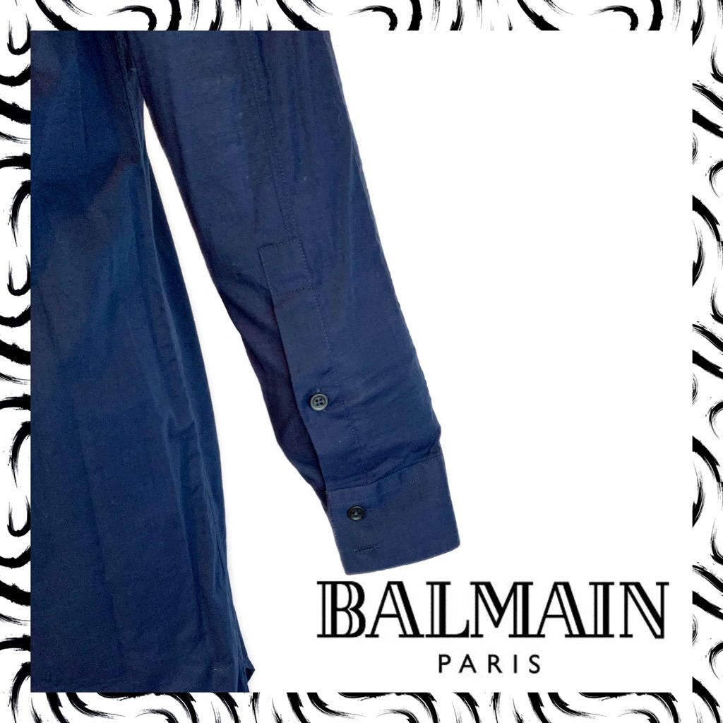 新品/超特価！定価13.7万円】BALMAIN スタンドカラー ロングシャツ