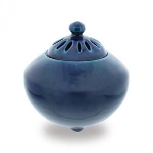 5営業日で発送 日本香堂 香炉 釉彩 碧 肩張 79691 2165603