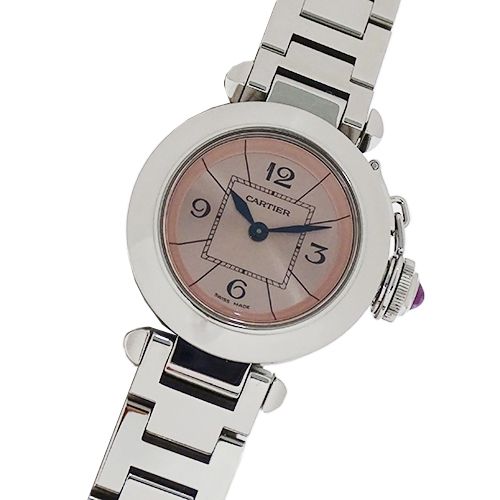カルティエ Cartier 時計 レディース ブランド ミスパシャ クオーツ QZ ステンレス SS W3140008 シルバー ピンク  磨き済み