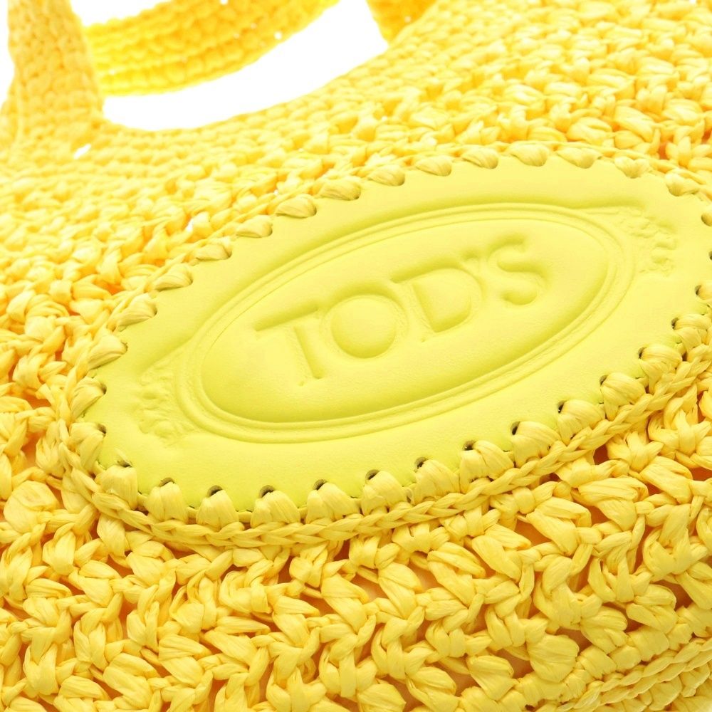 TOD'S（トッズ）☆２Wayショッピングバッグ ミニ TOD'S (トッズ) ラフィア&レザー 2WAY ハンドバッグ ショルダー
