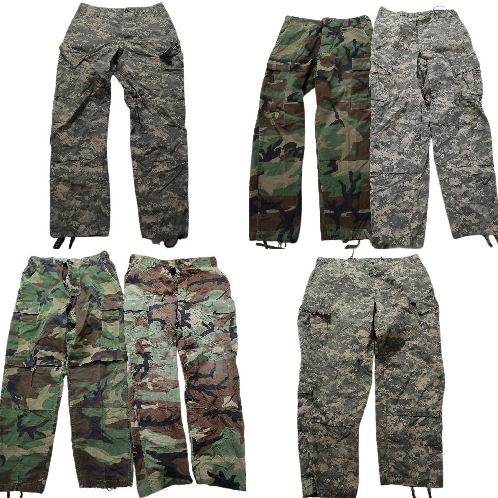 古着卸 まとめ売り 米軍実物 フィールドパンツ ミリタリー 6枚セット (メンズ M /XL ) デジカモ ウッドランドカモ 迷彩 ARMY MX5360
