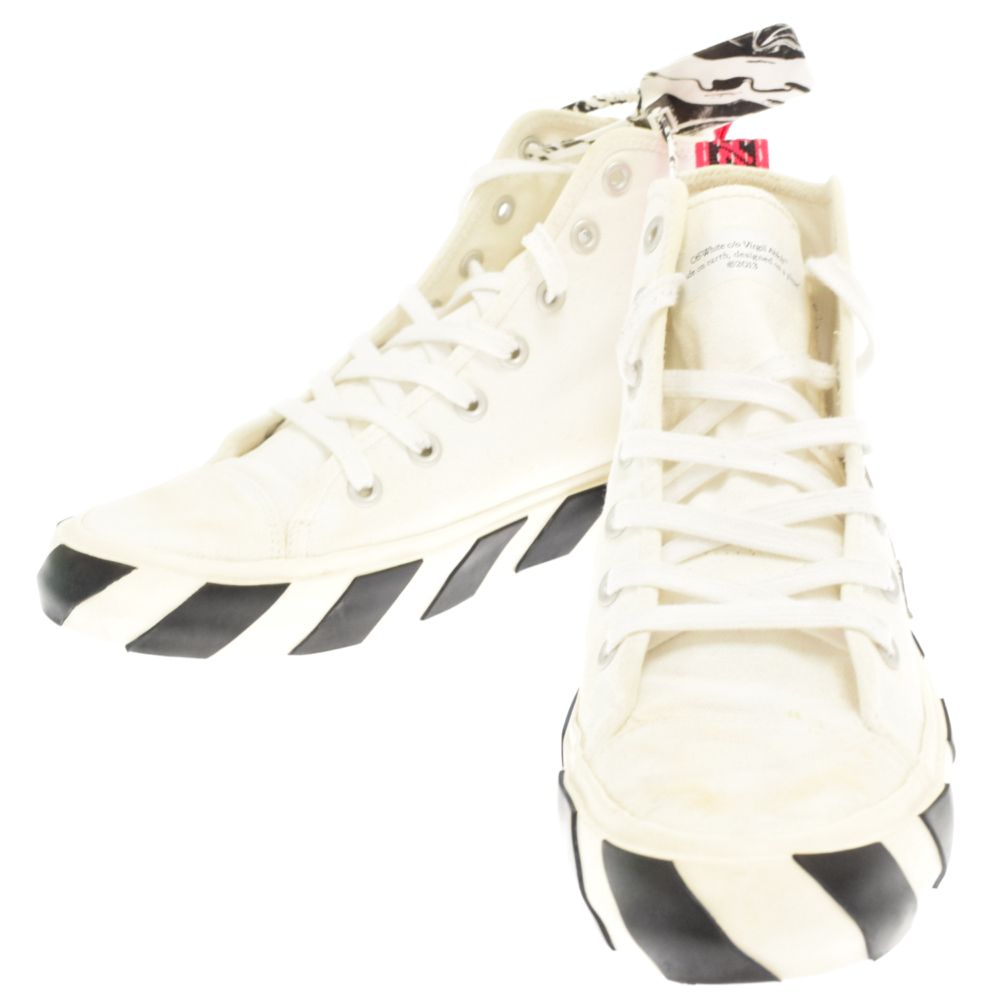 OFF-WHITE オフホワイト MID TOP VULCANIZED CANVAS OMIA119R21FAB0010109 クロスアローロゴワッペン付きミッドカットスニーカー ホワイト OFF-WHITE (オフホワイト) MID TOP VULCANIZED CANVAS クロスアロー