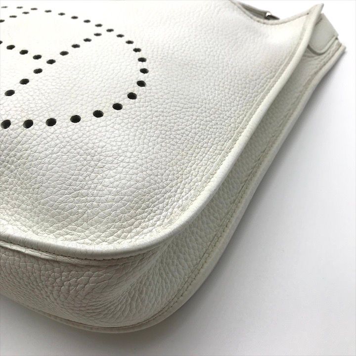 HERMES エルメス エヴリン2 PM トリヨン ショルダー バッグ ホワイト ブランド カバン Bag k386k DECORATOM_COM_BR