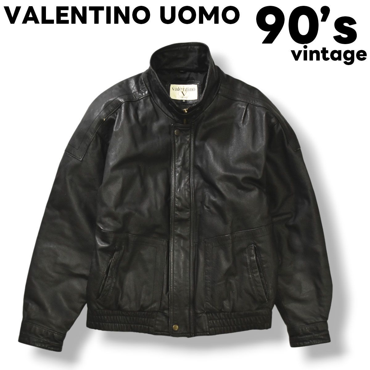 本革】 90sヴィンテージ ヴァレンティノ VALENTINO UOMO 変形 レザージャケット 革ジャン アウター M ブラック メンズ - メルカリ