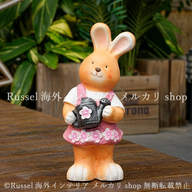 ガーデンオブジェ ウサギ ラビット うさぎ 酸化マグネシウム 置物 兎 ガーデンオーナメント アニマル ガーデニング 雑貨 ガーデン雑貨 ガーデンインテリア ガーデン インテリア 庭の装飾 お洒落 おしゃれ 8-14