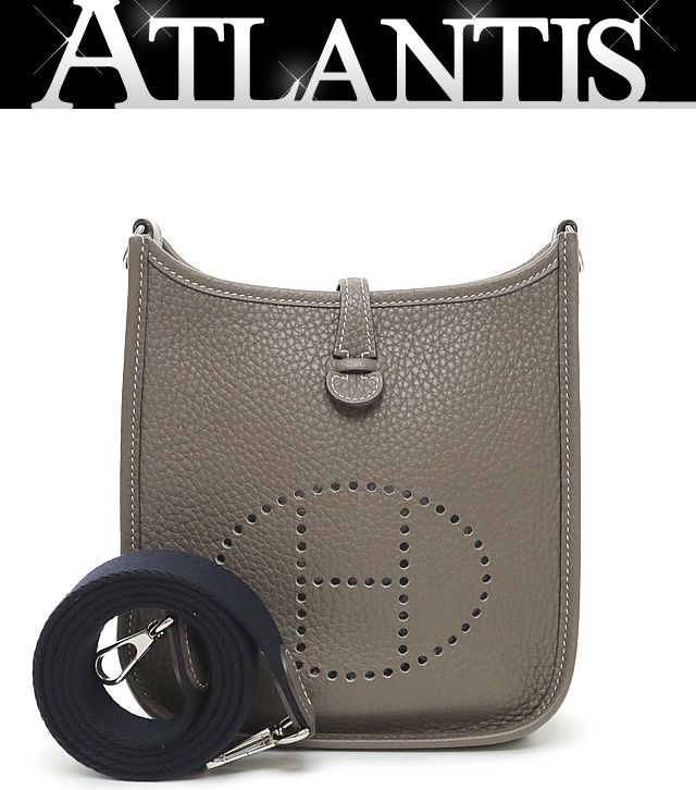 広尾店 エルメス HERMES エブリンTPM ショルダーバッグ トリヨンクレマンス エトゥープ SV金具 C刻印 2018年 16177