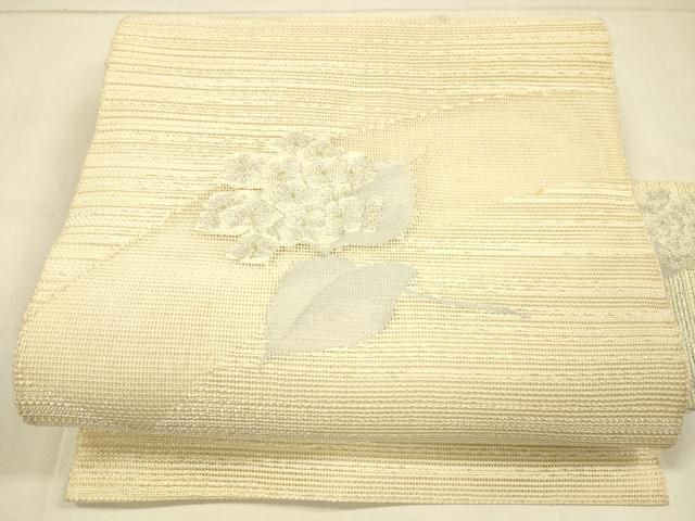 平和屋着物＊夏物 八寸名古屋帯 枝花文 金銀糸 正絹 逸品