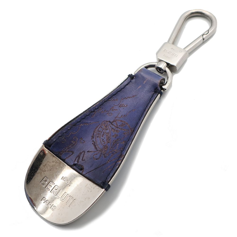 【天白】ベルルッティ 靴べら キーホルダー シューホーン パープル カリグラフィ レザー 雑貨 アクセサリー 小物 ファッション  交換用ひも付き人気商品一覧 通販