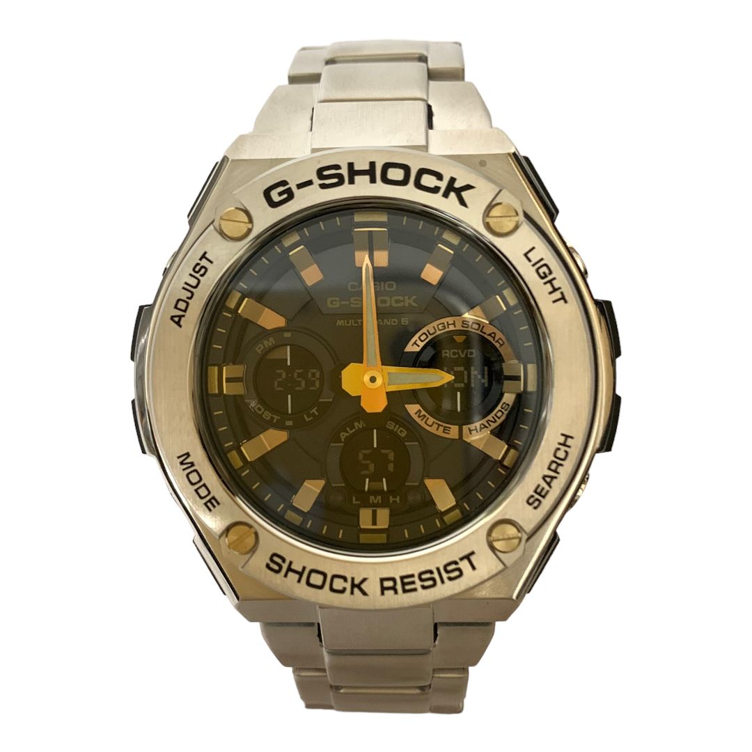 送料無料 CASIO カシオ G-SHOCK Gショック G-STEEL Gスチール メンズウォッチ タフソーラー 電波時計 腕時計 ゴールド  GST-W110D-1A9JF 超美品【中古】 KON - メルカリ