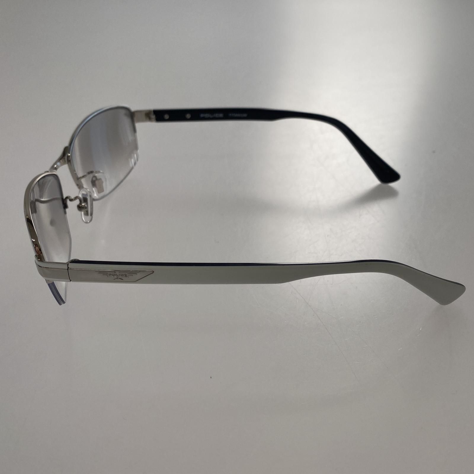 POLICE ポリス ハーフリムサングラス/シルバー×ホワイト SPLM29J 583X