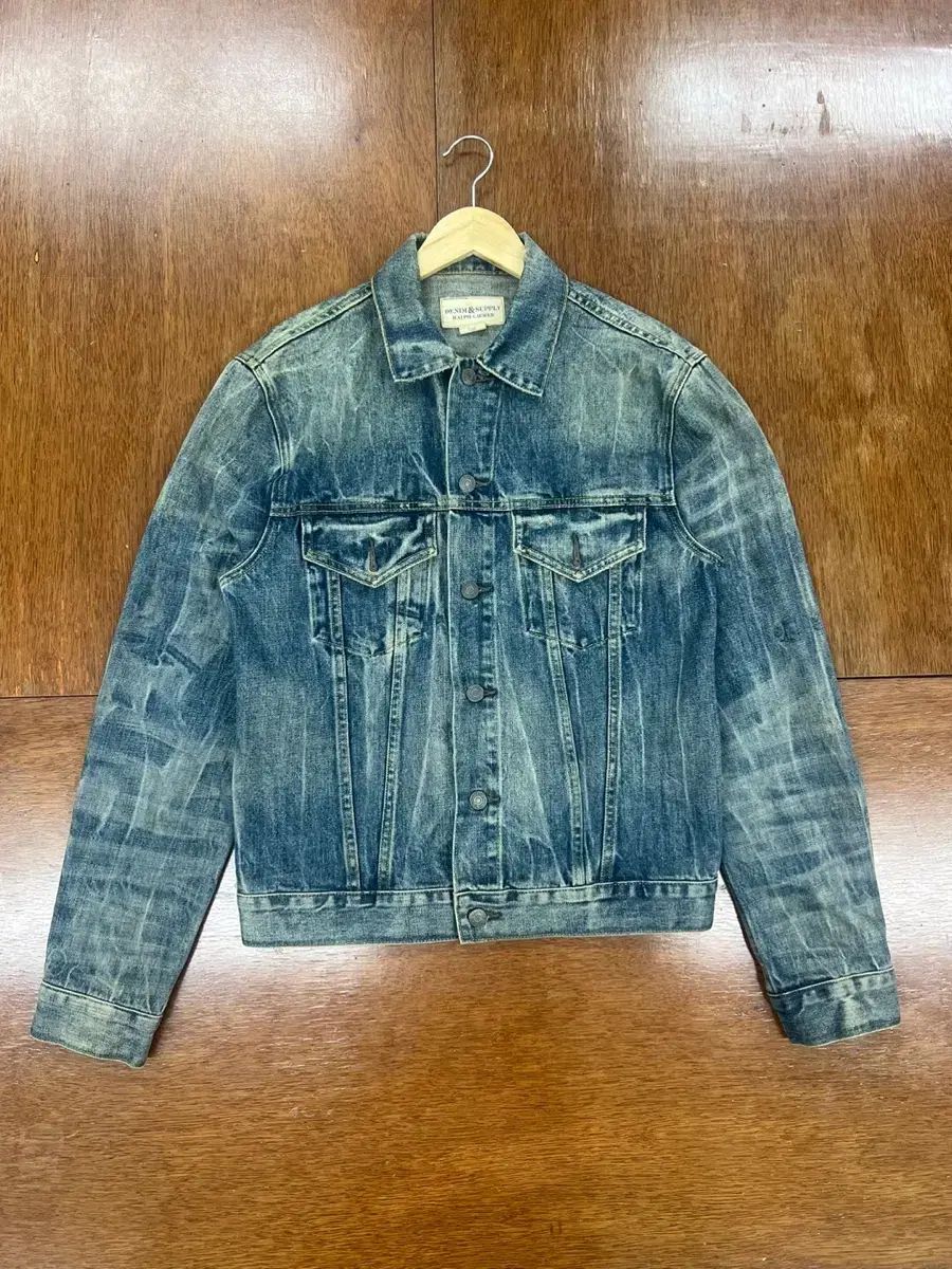 ラルフローレン デニムジャケット コーデュロイ襟 星条旗 ヴィンテージ S 古着 80年代 ラルフローレン Ralph Lauren 白タグ 星条旗柄