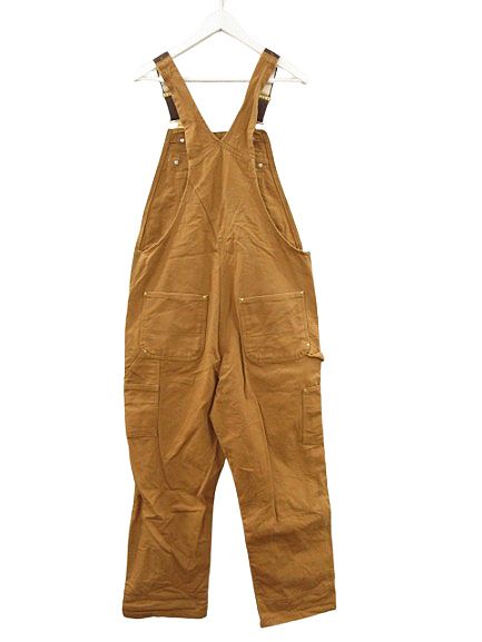 カーハート carhartt オーバーオール ダブルニー ダック生地 ブラウン W34