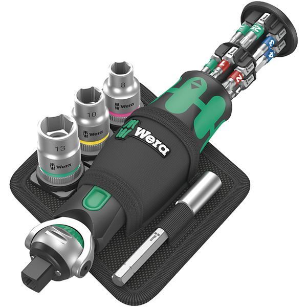 WERA ヴェラ サイクロップ 首振り式 ラチェットドライバー ビット12本収納 ポーチ付き 004281 工具 ツール DIY 作業工具 道具