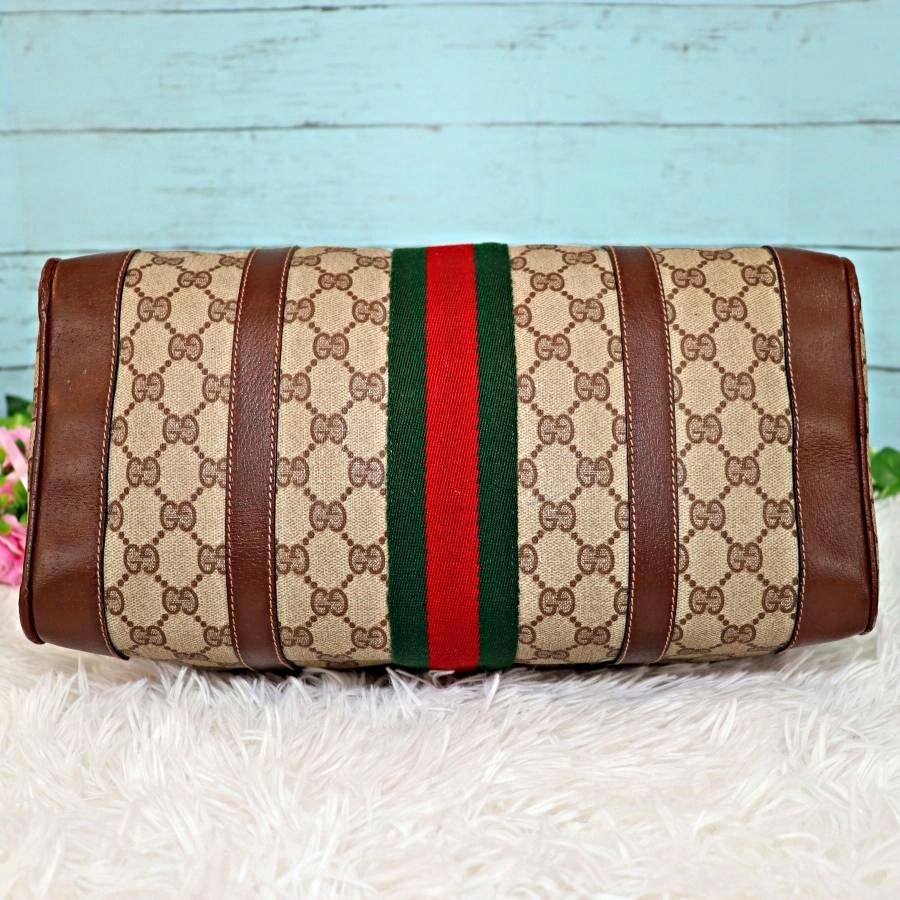 GUCCI オールドグッチ ミニボストンバッグ シェリーライン GGスプリーム