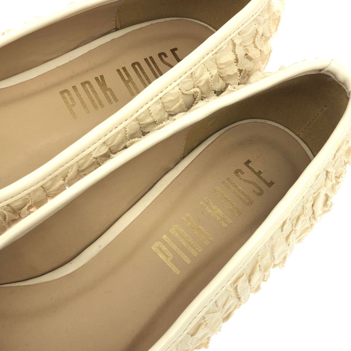 PINK HOUSE ピンクハウス フリルパンプス 表記サイズ:M アンクル  