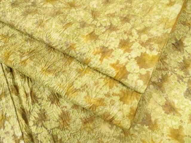 平和屋着物●上質な紬 絞り 舞花文 正絹 CAAW8177yc