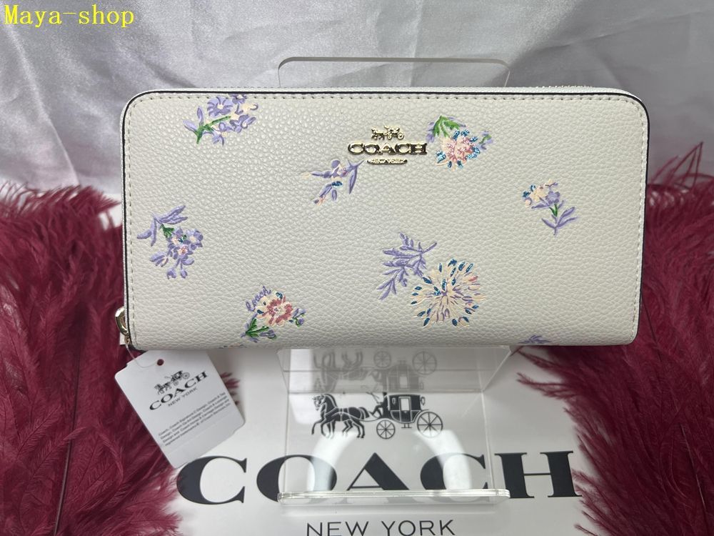 コーチ COACH 長財布 財布  フラワー ホワイト ロング ジップ アラウンド シグネチャー ラウンドファスナーレディース バレタインディー プレゼント 贈り物 ギフト  財布 レディース 新品未使用 ブランド    A333-F69832 12