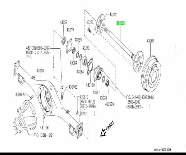 ニッサン ダットサントラック D21 シヤフト アツセンブリリア アクスル  