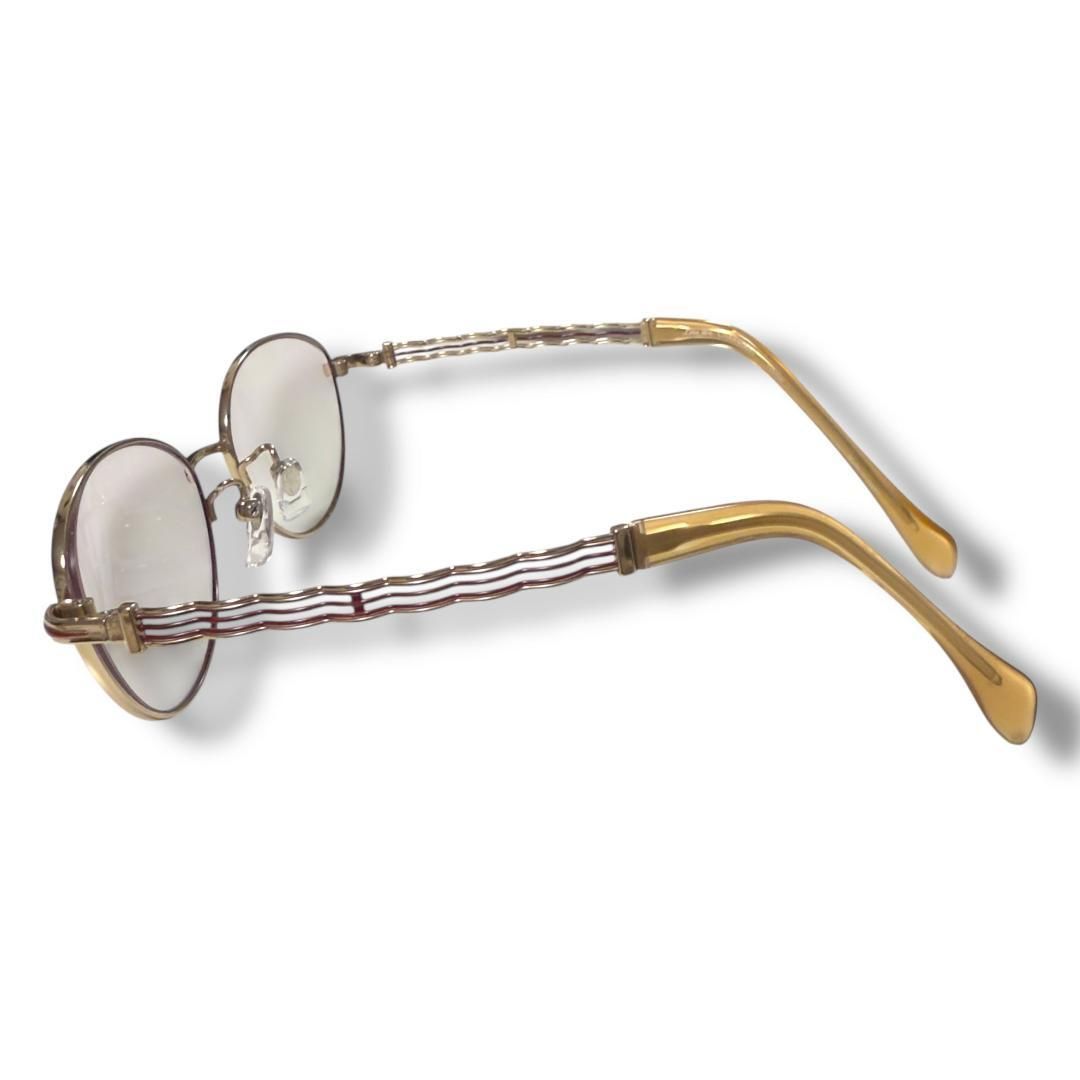  35 シャルマン ラインアート メガネ ゴールド×レッド系 サングラス 小物