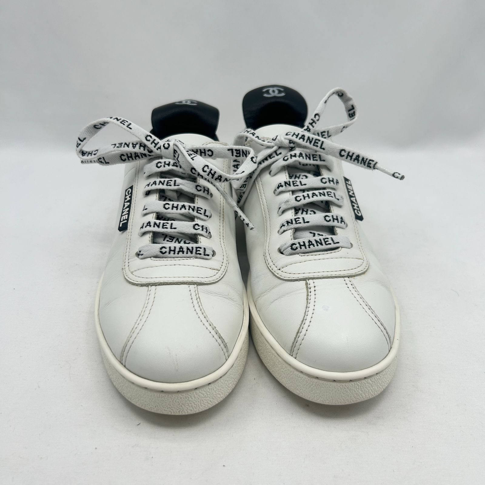 CHANEL シャネル 靴 スニーカー レディース36 シロ レザー