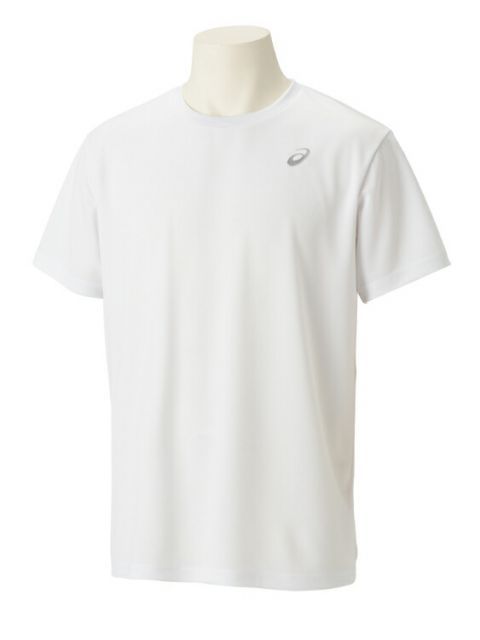 asics アシックス ES DRY ONEPOINT SS SHIRT ブリリアントホワイトXピュアシルバー 3XL 2031E017 102 | スポーツ メンズ 3XL ホワイト 白 服 衣類 衣料品ウェア ウエア フィットネスウェア シャツ 半袖 ドラ