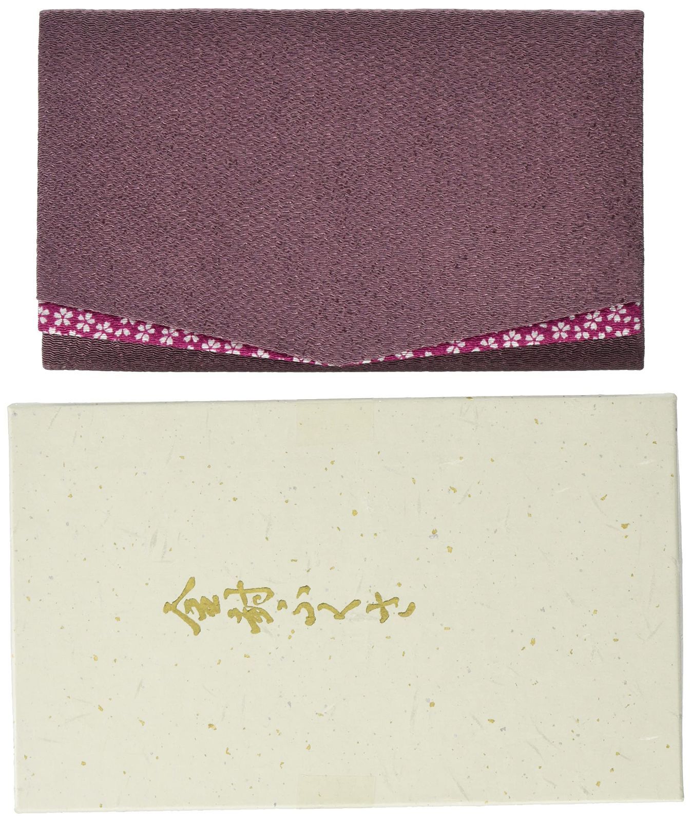 数量 和柄 ちりめん桜小紋 丸全 金封ふくさ 箱入 藤色