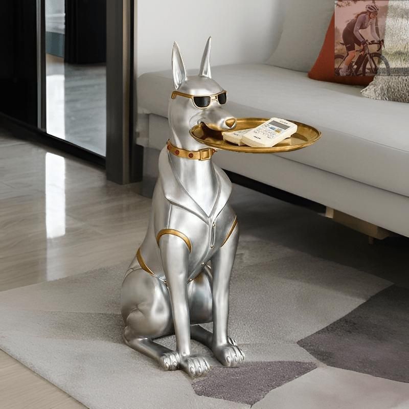 置物 オブジェ ドーベルマン トレイ 小物入れ 犬 動物 アニマル