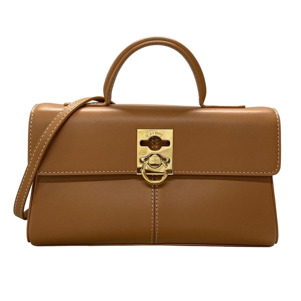 CAFUNE カフネ 財布 スタンスウォレット ブラウン ショルダーウォレット ショルダーストラップ取り外し可 レザー