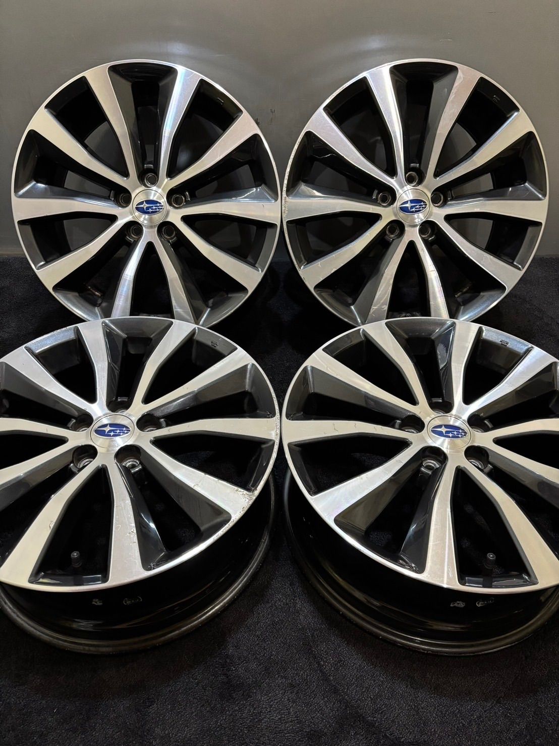 スバル エクシーガ クロスオーバー 7 純正 17インチ 7J 48 100 5H アルミホイール 4本 インプレッサ ブラポリ 1-K177