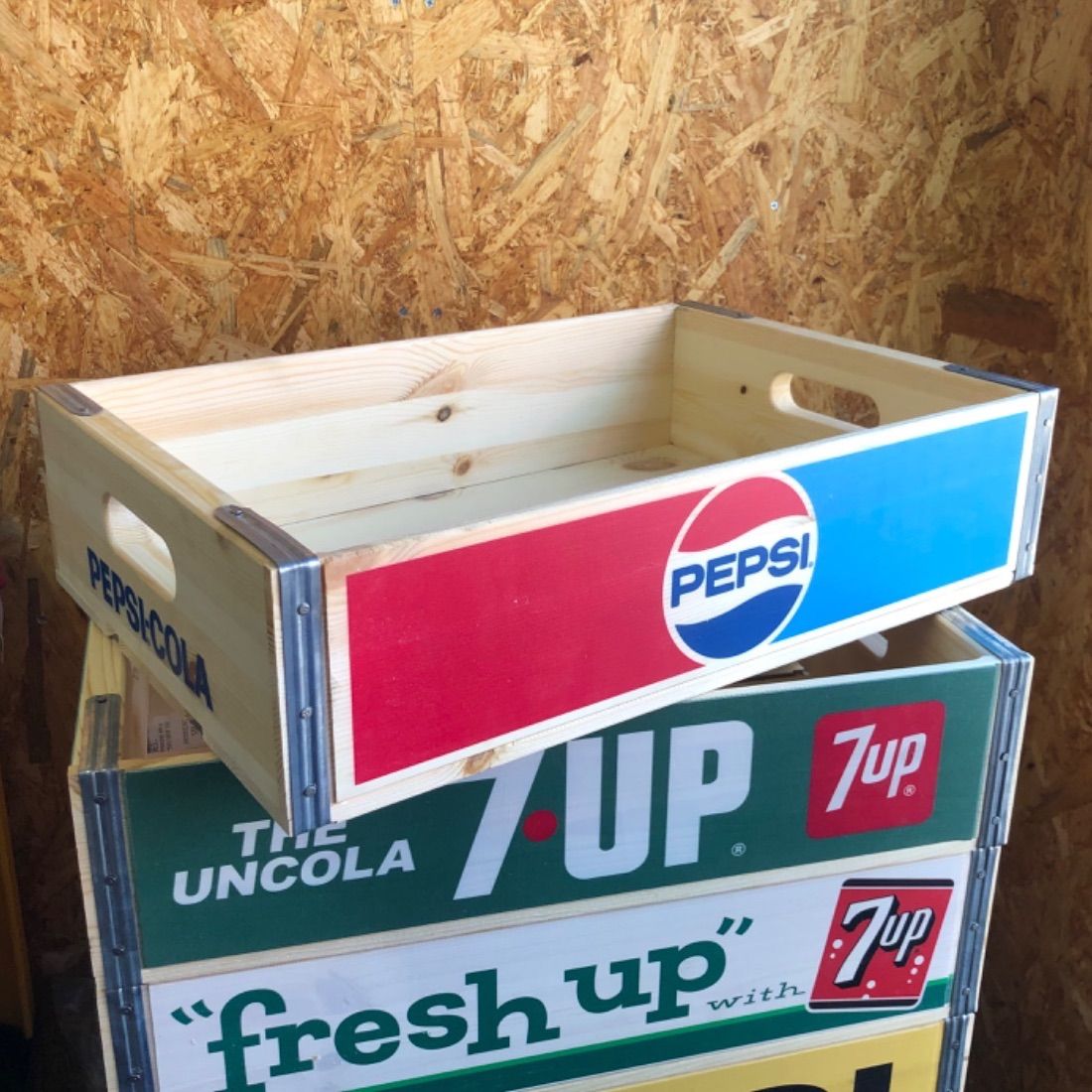 インテリアに◎【vintage】PEPSI ペプシ 木箱 2個セット Amazon