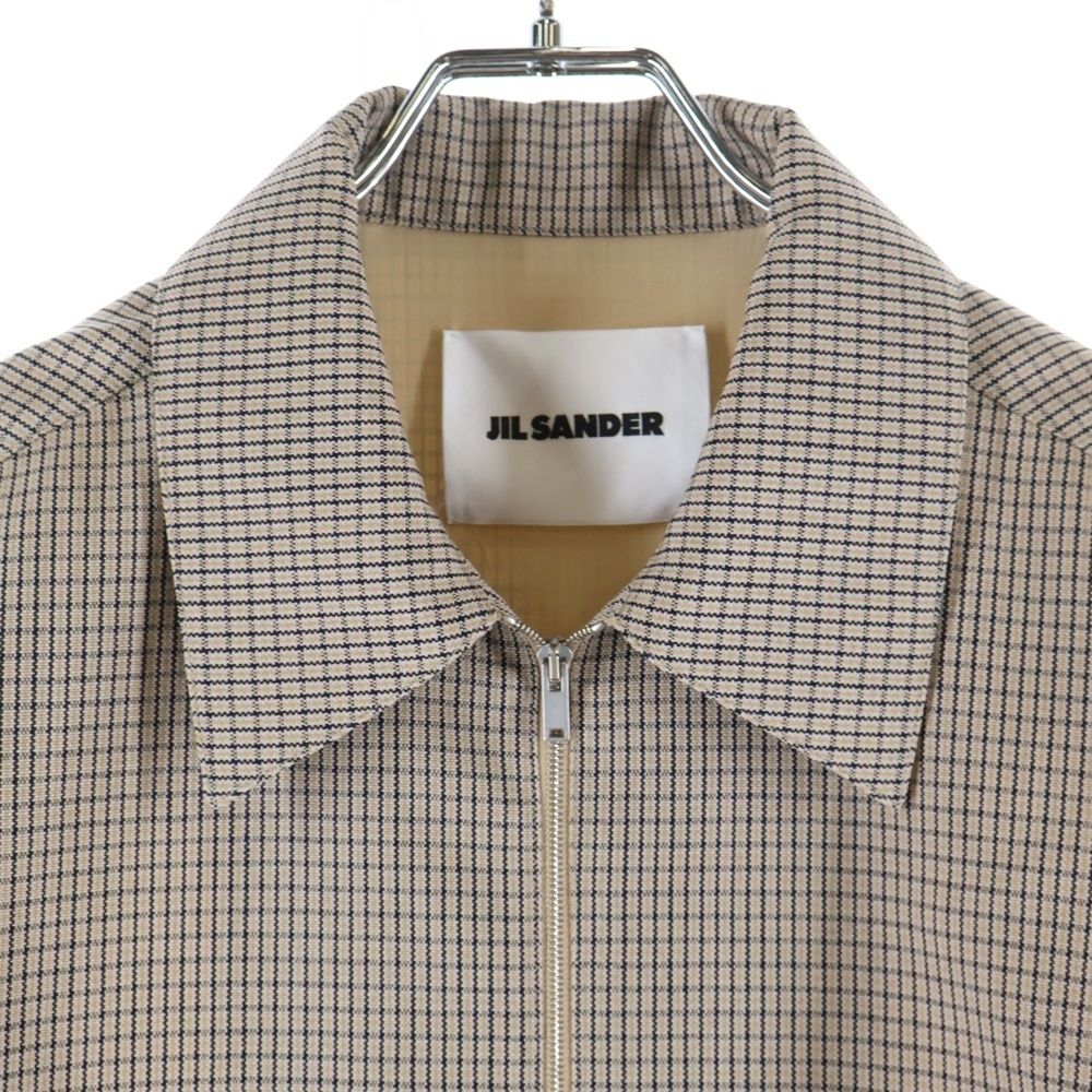 新品　JIL SANDER ジルサンダー　チェック　フリンジ　ニット　コート org.jpg