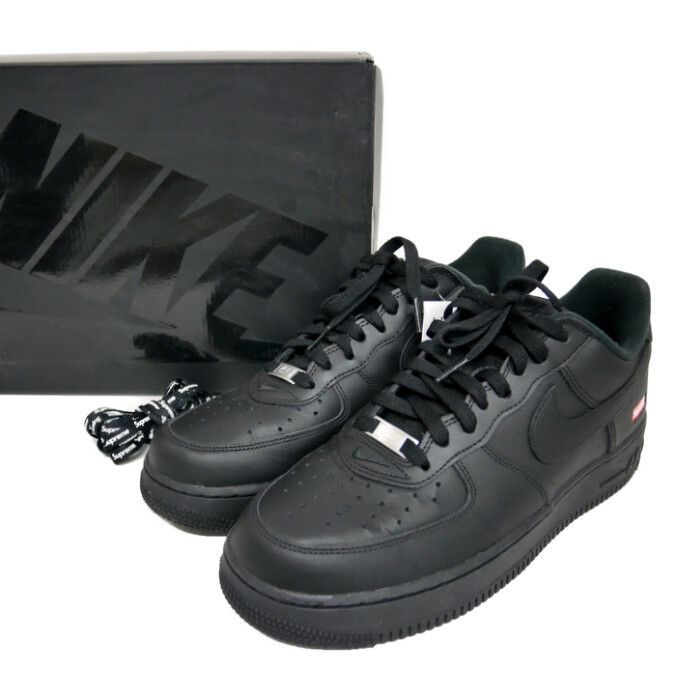 Supreme×NIKE ナイキ 国内正規 AIR FORCE 1 LOW SP AF-1 エアフォースワン スモールボックスロゴ  CU9225-001 BLACK トリプルブラック 黒 US9 27 - メルカリ