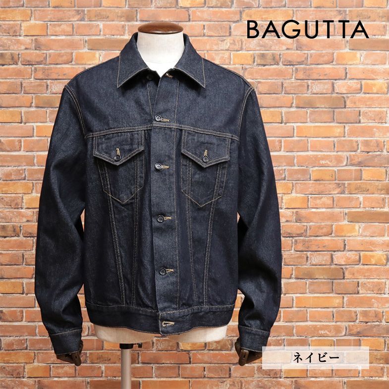 23AW/BAGUTTA/Lサイズ/Gジャン LEE_ELFJ ハリ コシ◎ デニム 無地 イタリア製 オーバーシルエット 新品/紺/ネイビー/jc127/