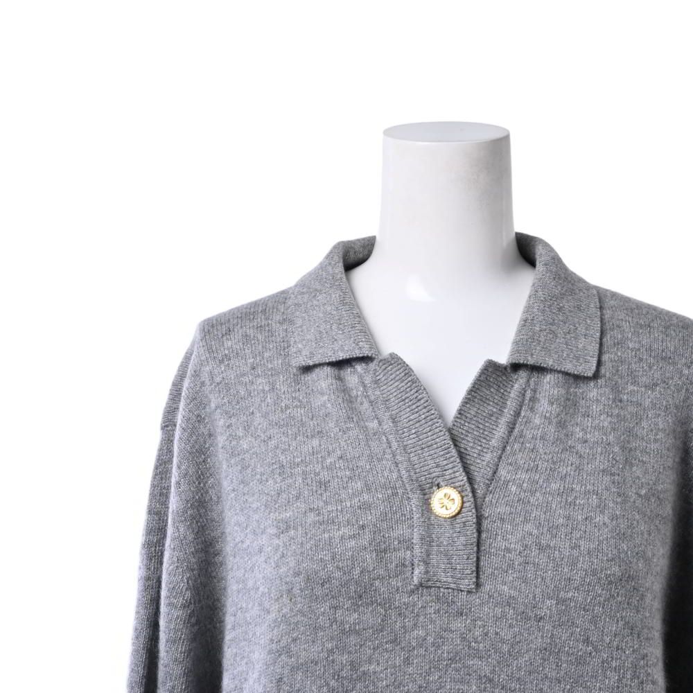 CHANEL☆カシミア☆ポロシャツ 中古・古着通販】CHANEL (シャネル) ココマークカシミヤニット