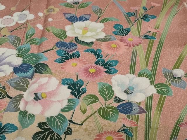 平和屋着物○訪問着 草花文 暈し染め 金彩 正絹 逸品 DAAW5853ud