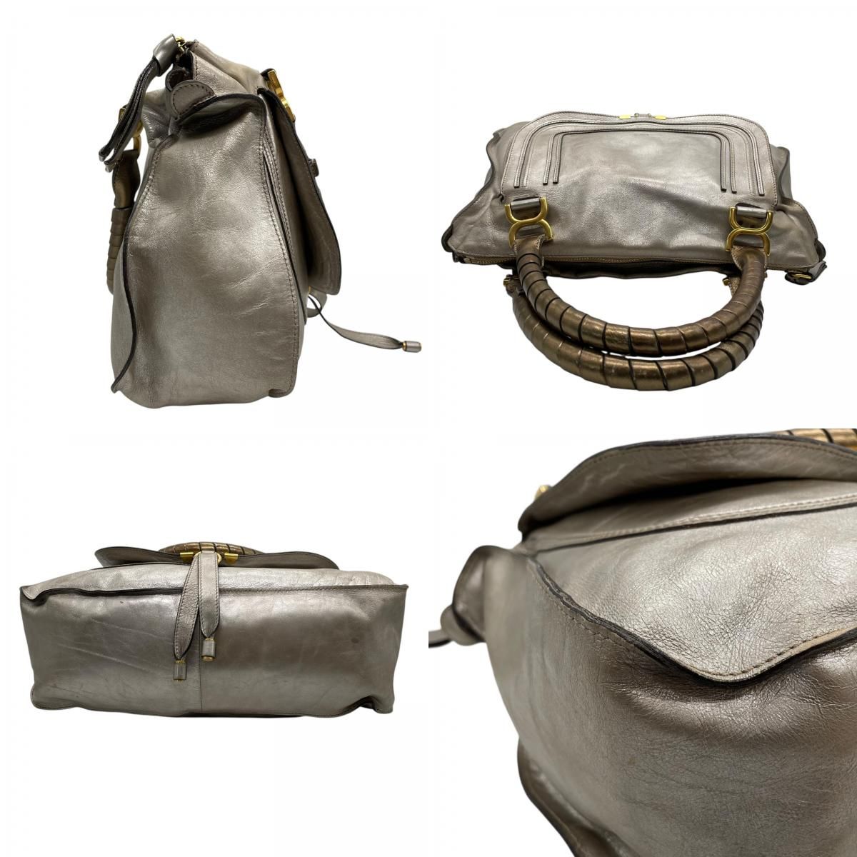 Chloe クロエ ハンドバッグ マーシー レザー シルバー 銀 ゴールド 金 