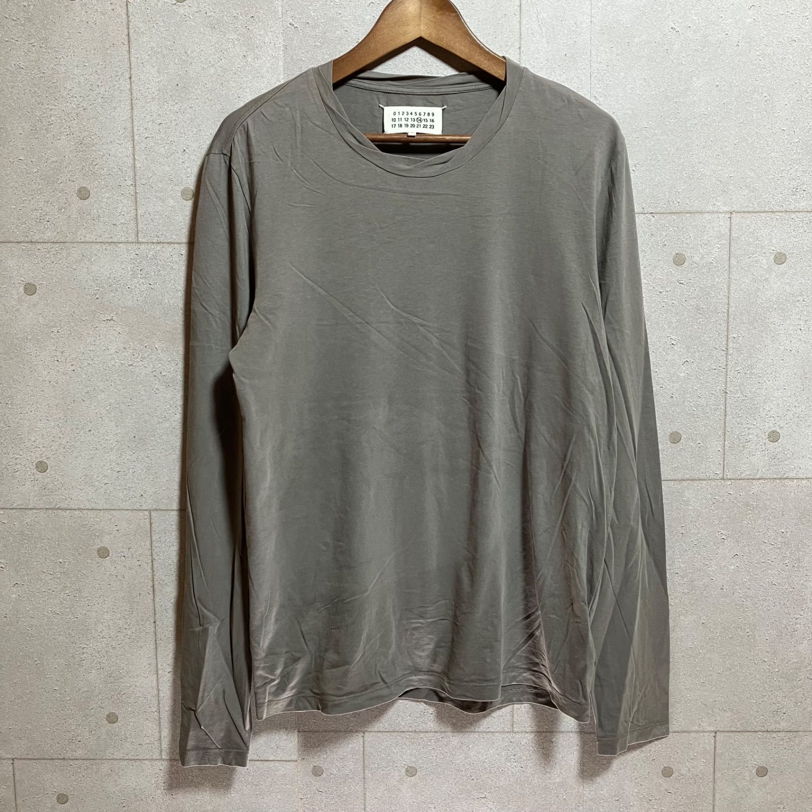 Maison Martin Margiela マルタンマルジェラ カットソー 長袖 無地 トップス ロンT グレー メンズ ロングスリーブ Tシャツ SG166-15