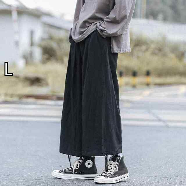 [L] メンズ ファッション 服 男性用 オシャレ シンプル 大人 かっこいい 大きいサイズ ストリート 紳士服 リネン パンツ 夏 レトロ 薄手 九分丈 通気性 ゆったり カジュアル 綿麻 ストレート