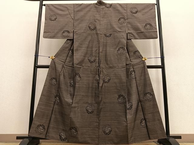 平和屋着物●お召　格子　正絹　逸品　AAAW1820ph 平和屋着物○お召 格子 正絹 逸品 AAAW1820ph