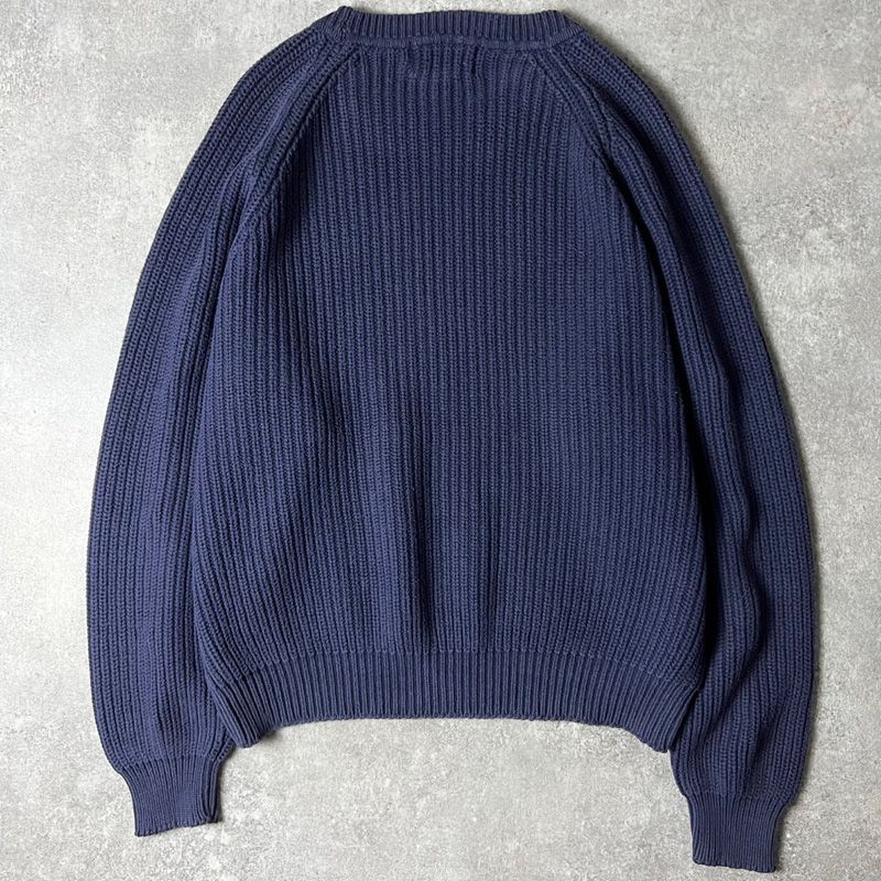80s 黒タグ Eddie Bauer 無地 コットン ニット セーター XL / 80