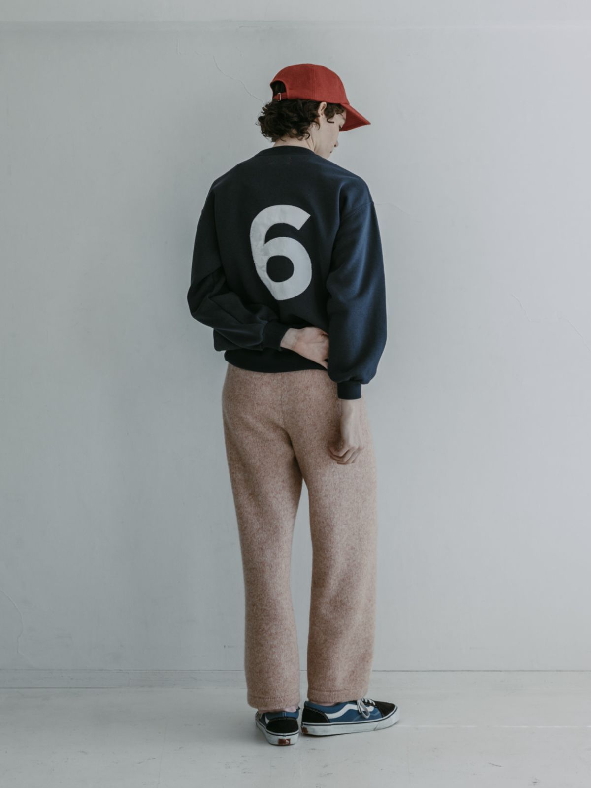MEYAME メヤメ NO.6 EMBROIDELY SWEAT (BRUSHED LINING) NAVY エン