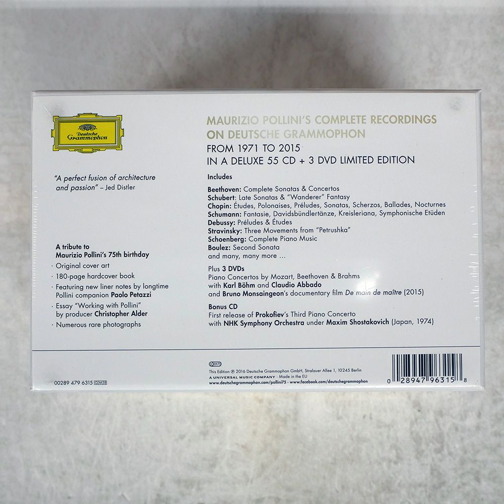 ヨーロッパ盤 マウリツィオポリーニ ドイツグラモフォン録音全集 DG 2894796315 CD WWW_SUPERTOOLSSHOP_NL