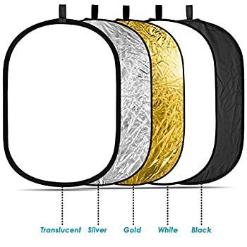 NEEWER 5-in-1撮影用 折りたたみ式 レフ板 銀 金 白 黒 半透明 60cm x 90cm 並行輸入品