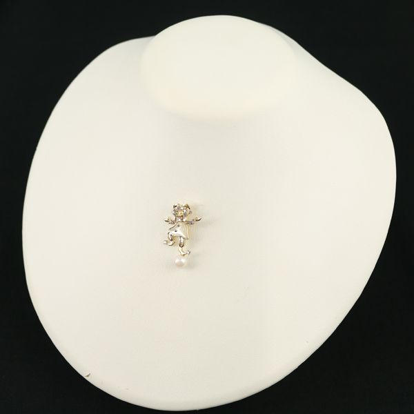 GSTV ペンダントトップ シェル パール 真珠 6.5mm ダイヤ ダイヤモンド  