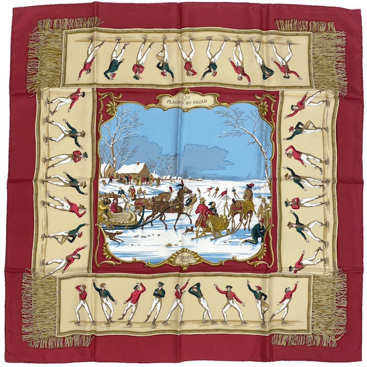 エルメス HERMES カレ 90 LES PLAISIRS DU FROID 氷上の喜び