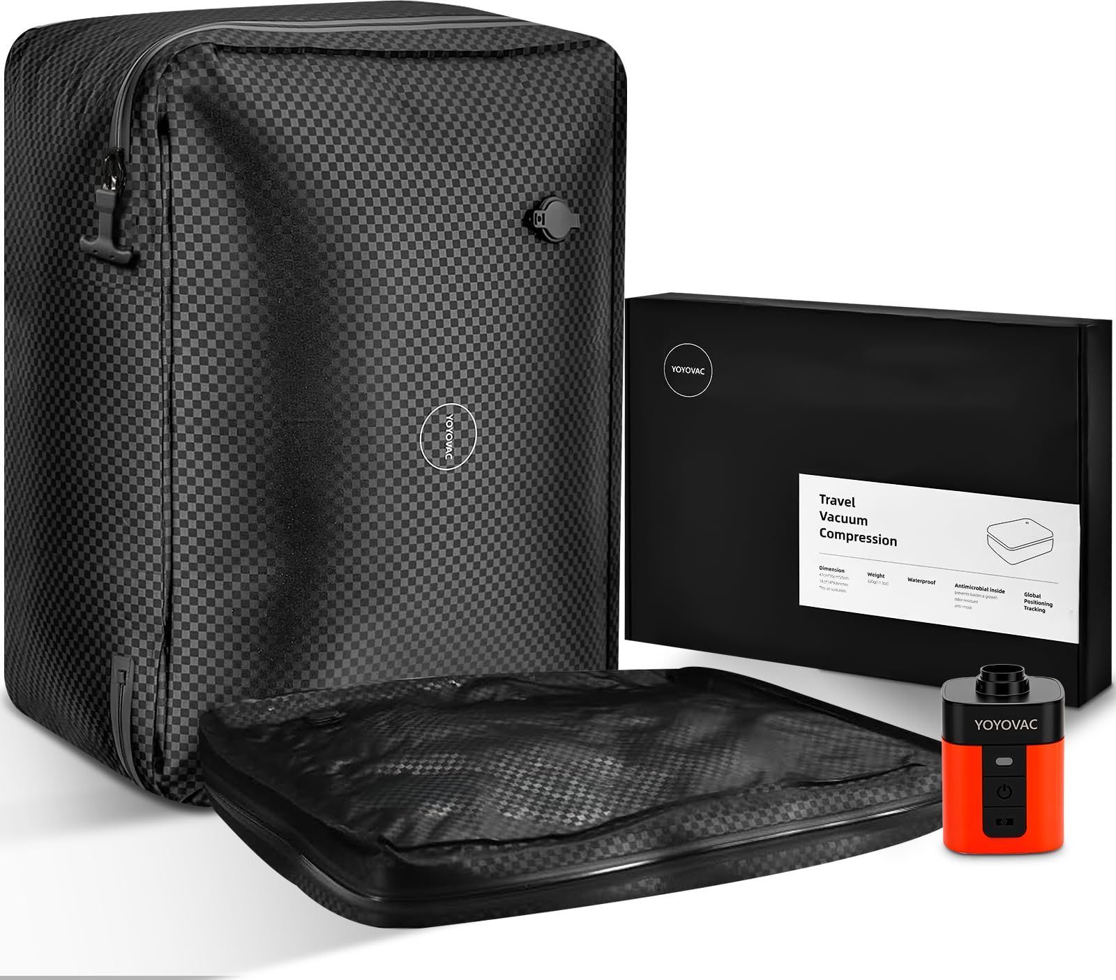 クーポン有 旅行用圧縮袋 圧縮バッグ 圧縮ポンプ付き スーツケース対応 S M Lサイズ 荷物スペース3倍節約 IP68防水 再利用可 2袋＋ポンプ1個 タグなし YOYOVAC旅行用圧縮トラベルバッグ