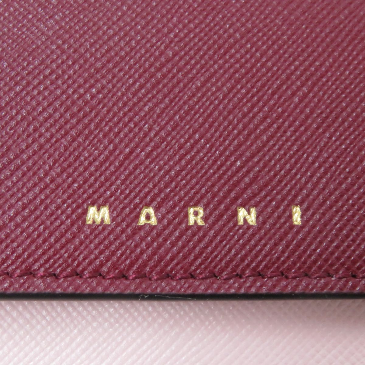 未使用品★MARNI マルニ 21年 PFMOW2023 ロゴ入り サフィアーノレザー 三つ折 コンパクトウォレット／財布 マルチカラー 箱・保管袋付  伊製