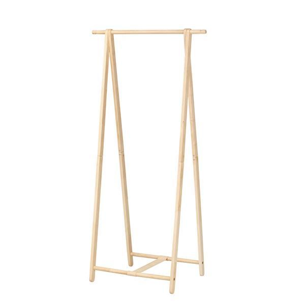 木製 コートハンガー/ハンガーラック  幅775×奥行455×高さ1550mm 折りたたみ可 〔リビング 寝室〕 組立品
